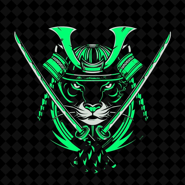 PSD un logotipo verde y negro de un caballero con un fondo verde