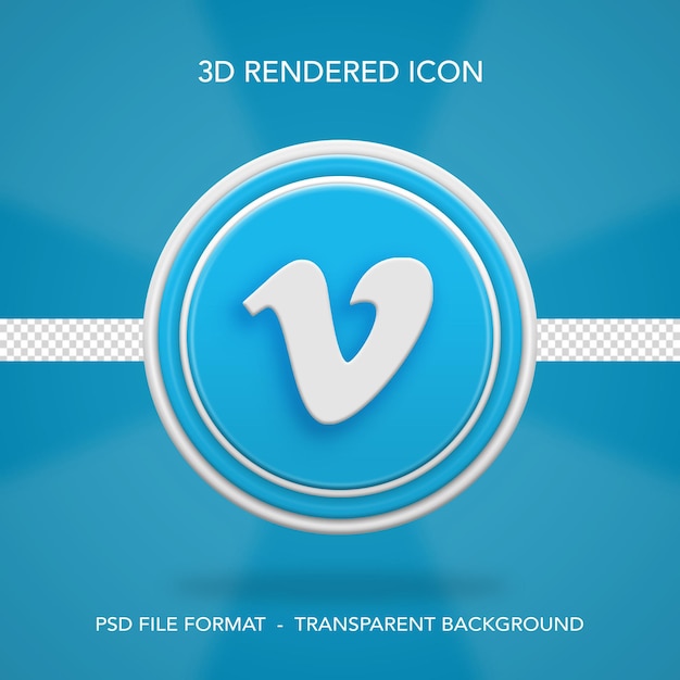 El logotipo de Vimeo 3D y el concepto del icono de los medios sociales 3D