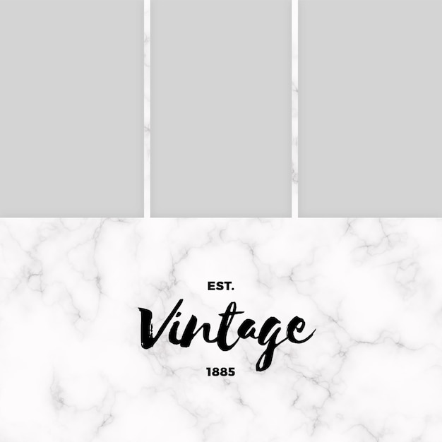 Logotipo vintage em design de mármore