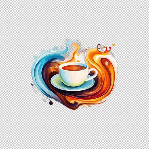 PSD el logotipo de watecolor está aislado del fondo del café.