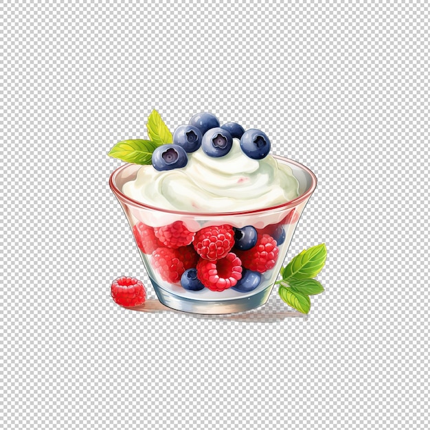 PSD el logotipo de watecolor está aislado del fondo del yogur.