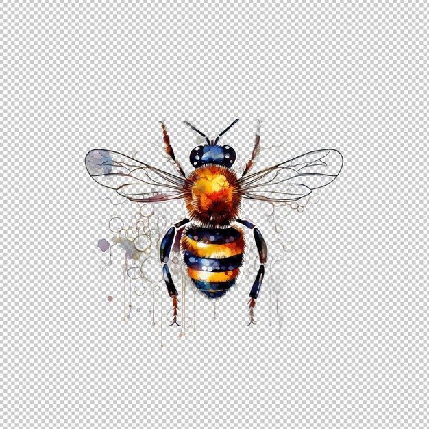 PSD el logotipo de watecolor bee aislado aislado de fondo