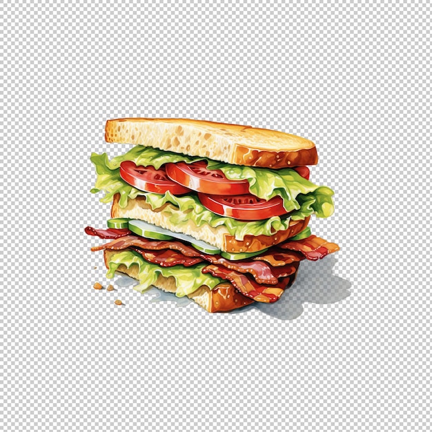 PSD el logotipo de watecolor blt sandwich con fondo aislado