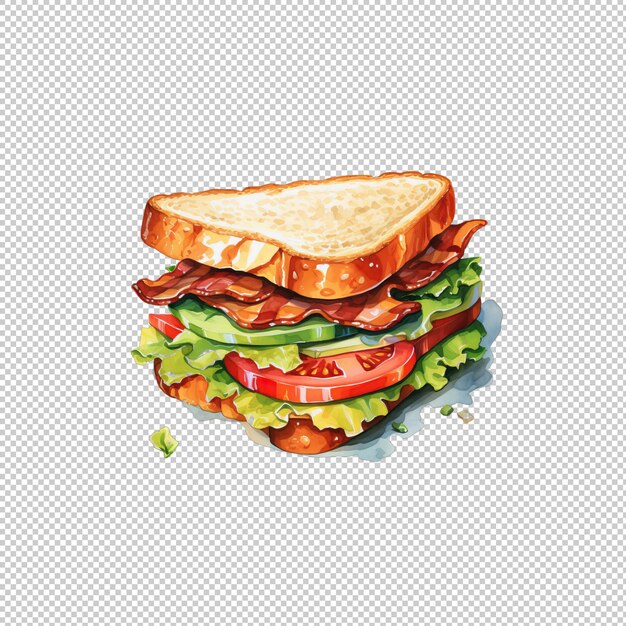 El logotipo de watecolor blt sandwich con fondo aislado