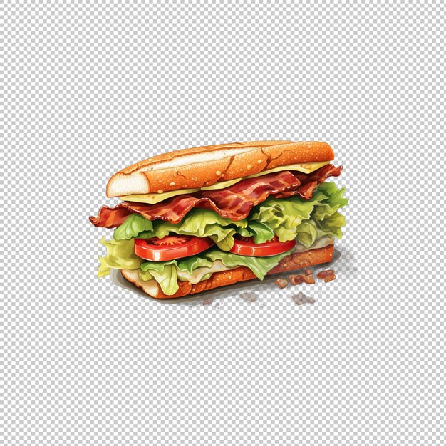 PSD logotipo watecolor blt sandwich fundo isolado