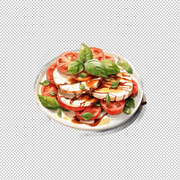 Logotipo watecolor caprese salada com fundo isolado