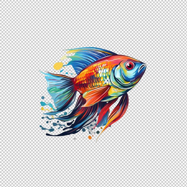 El logotipo de watecolor es un fondo aislado de peces.