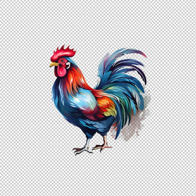 PSD logotipo watecolor frango isolado de fundo iso