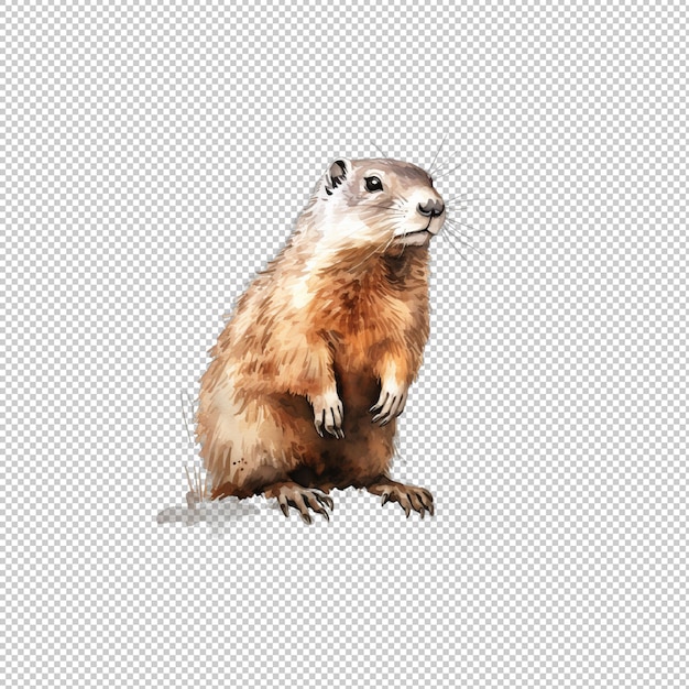 PSD el logotipo de watecolor groundhog aislado en el fondo i