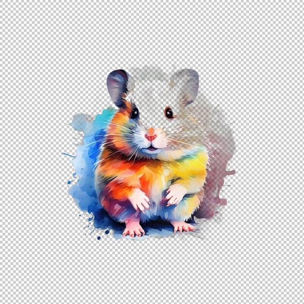 PSD el logotipo de watecolor hamster aislado en el fondo iso