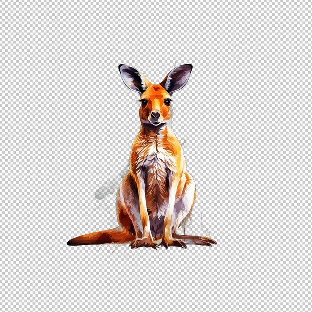 PSD el logotipo de watecolor kangaroo de fondo aislado es