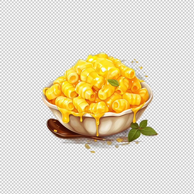 PSD el logotipo watecolor macaroni y queso aislado ba