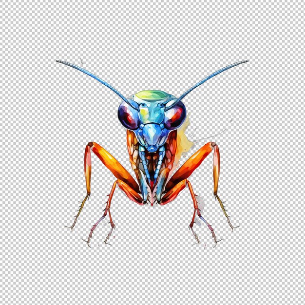 PSD el logotipo de watecolor mantis aislado isolado de fondo