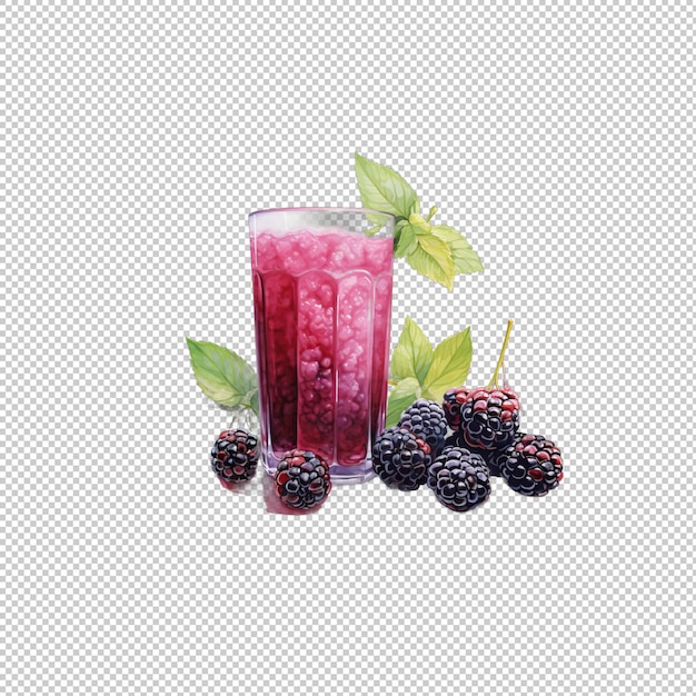 PSD el logotipo de watecolor mulberry juice con fondo aislado