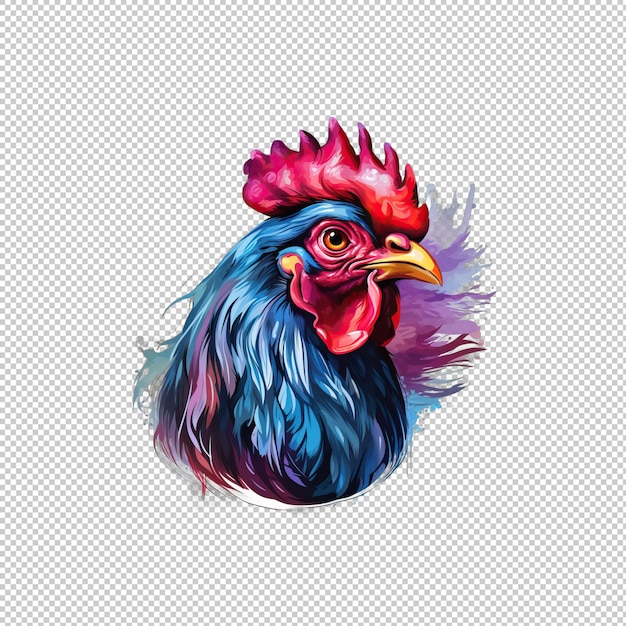 PSD el logotipo de watecolor el pollo aislado en el fondo iso