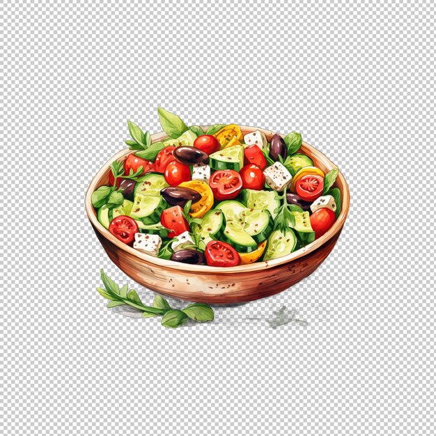 PSD logotipo watecolor salada grega fundo isolado