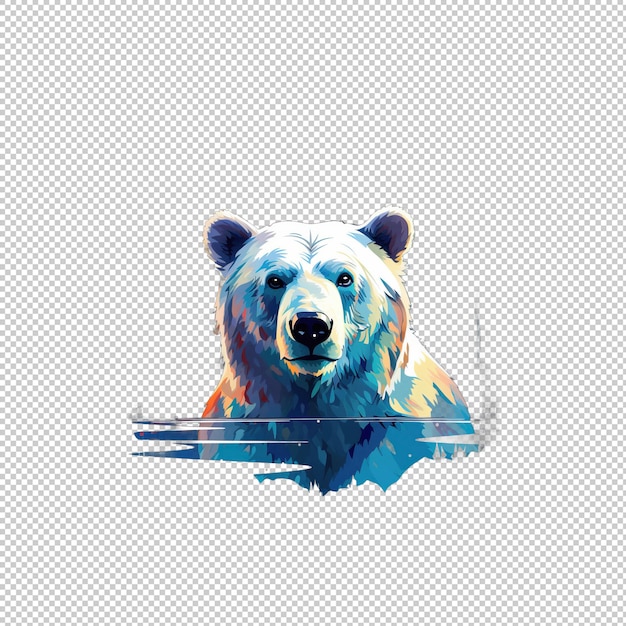 PSD logotipo watecolor urso polar fundo isolado