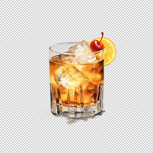 Logotipo Watecolor Whiskey Sour fundo isolado