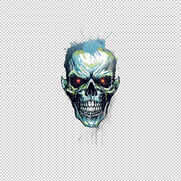 PSD logotipo watecolor zombie isolado isolado de fundo