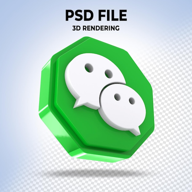 PSD logotipo de wechat estilo 3d