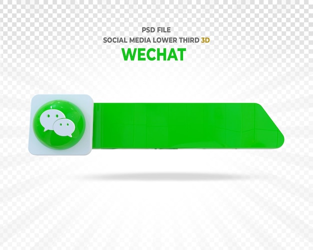 Logótipo wechat, terço inferior 3d render