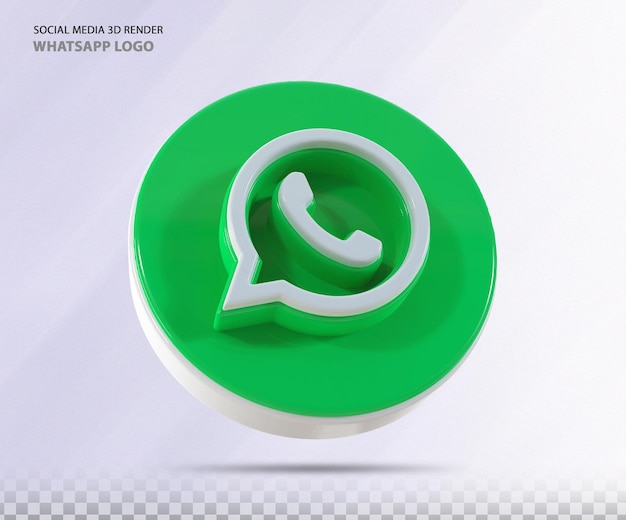 Logotipo de WhatsApp 3d Render luxury