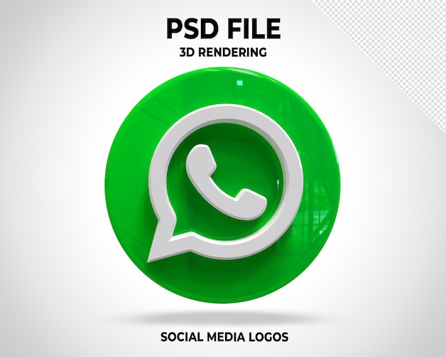 PSD logotipo de whatsapp 3d social media