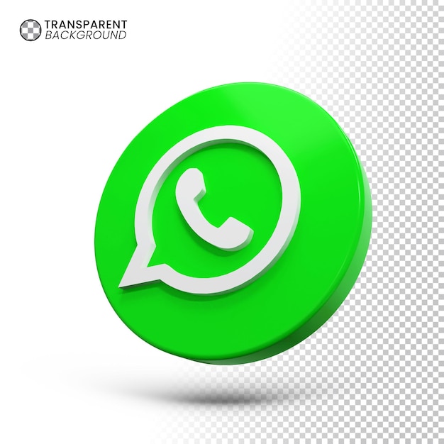 Logotipo de whatsapp en círculo 3d realista