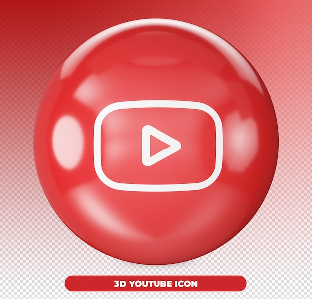 Logotipo de youtube en 3d para composiciones y campañas en redes sociales