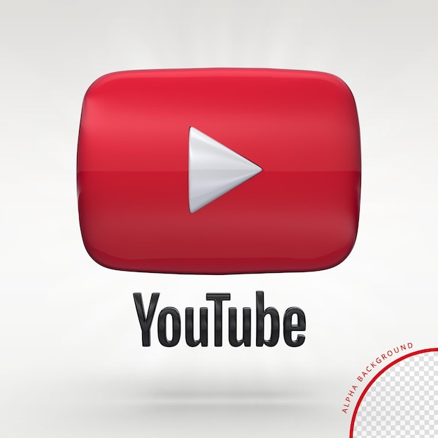 Logotipo de youtube 3d