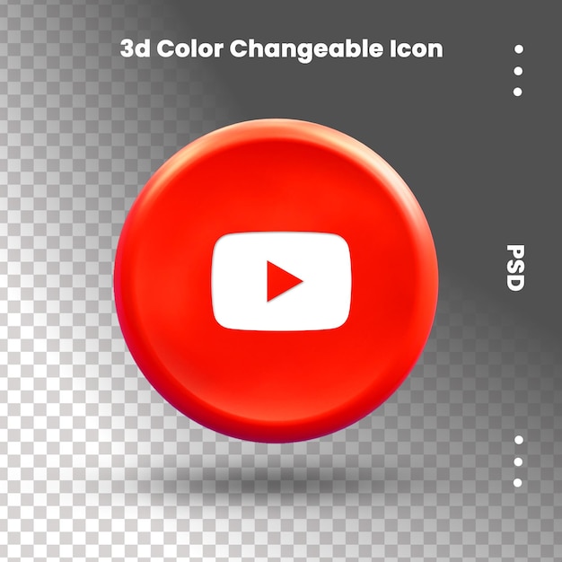 Logotipo de youtube en círculo redondeado rojo