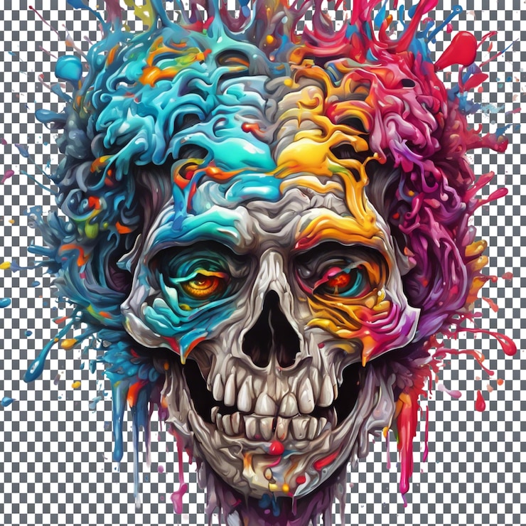 PSD el logotipo de zombi style splash art aislado en un fondo transparente