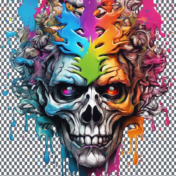 PSD el logotipo de zombi style splash art aislado en un fondo transparente