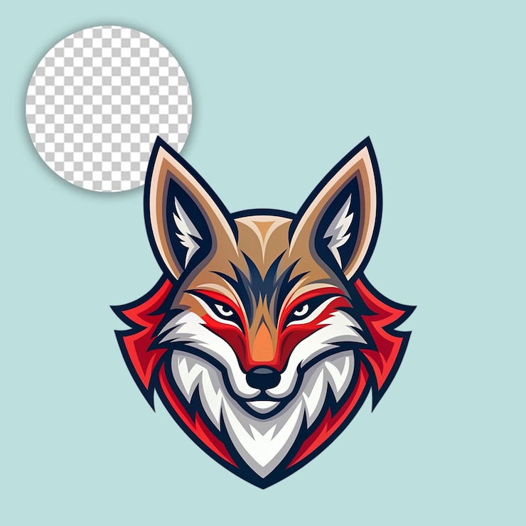 PSD el logotipo del zorro en un fondo transparente