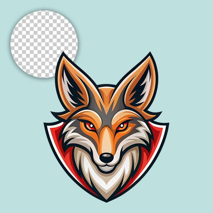 PSD el logotipo del zorro en un fondo transparente
