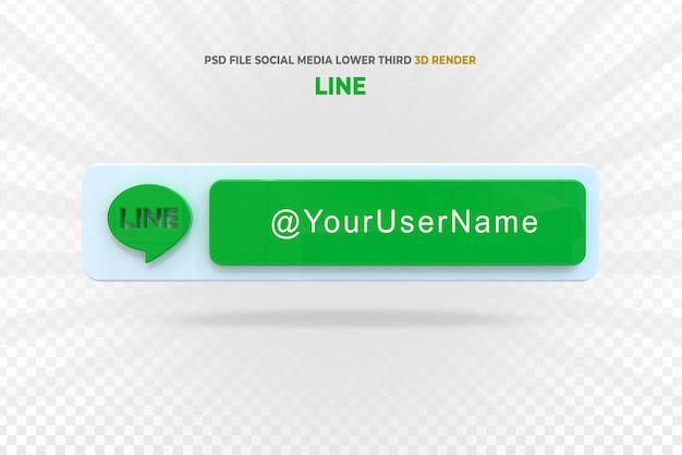 Logotipos de líneas redes sociales tercio inferior render 3d