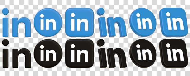PSD logotipos de linkedin en varios estilos y colores ilustración de renderización 3d