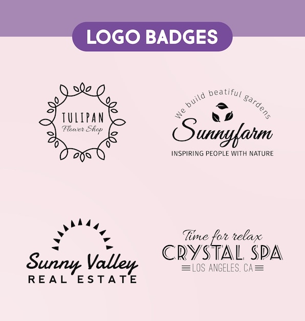 Logotipos modernos para serviços de jardim e lojas de flores