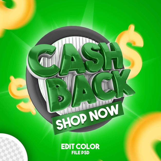 Loja de cashback agora verde psd