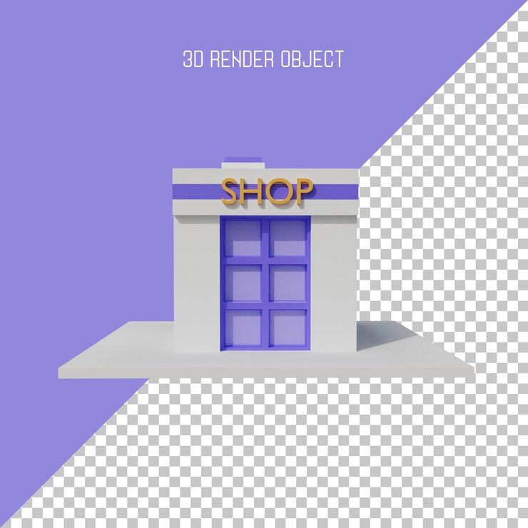 PSD loja de renderização 3d