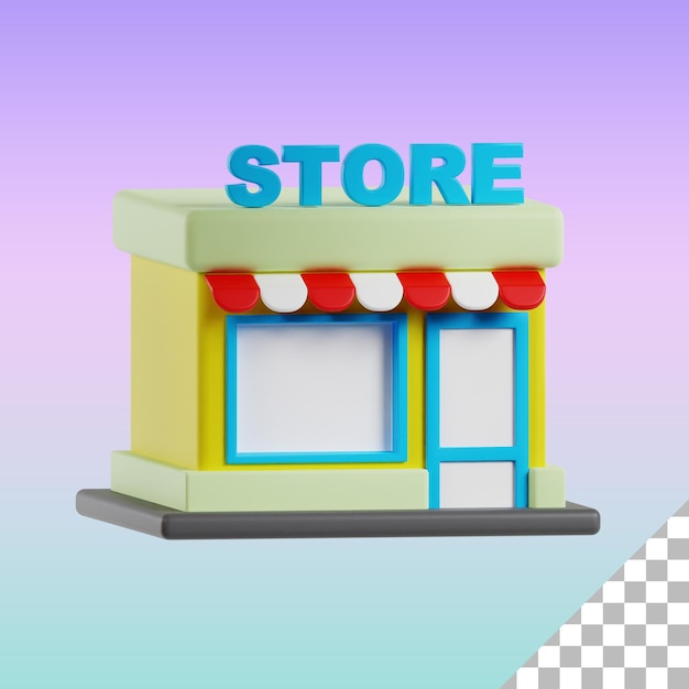 loja de varejo e-commerce ícone 3d