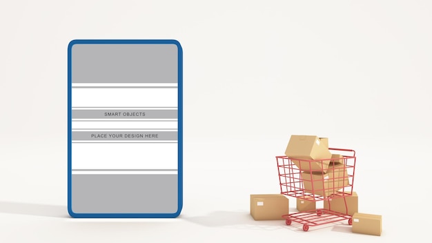 Loja online com marketing de aplicativos móveis e e-commerce