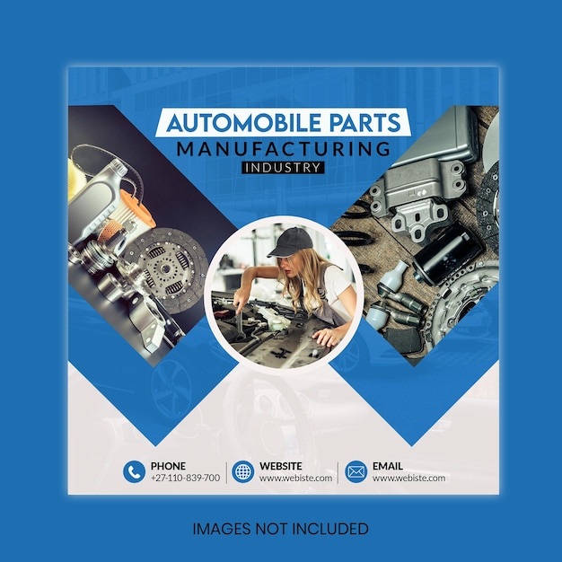 Lojas de reparação de automóveis postam design de banners