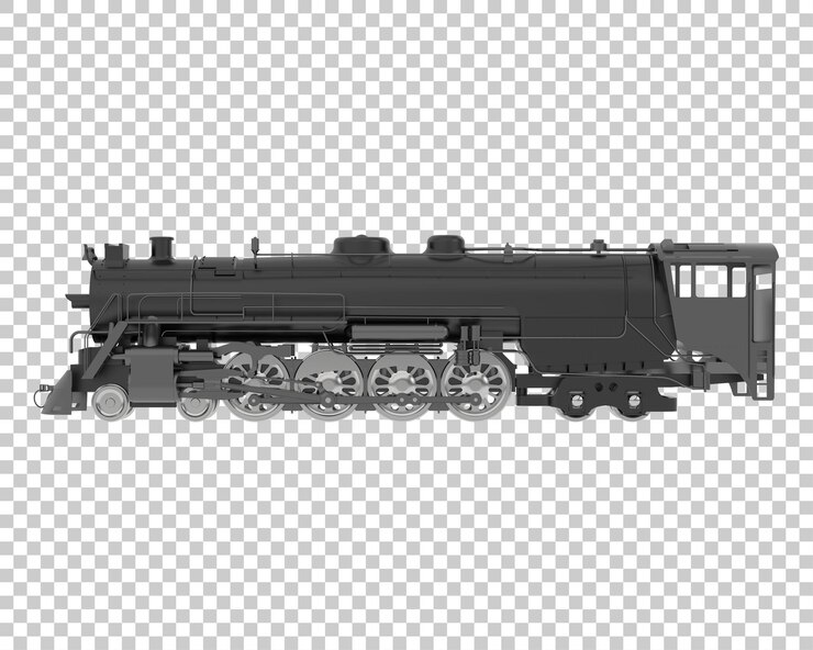 PSD lokomotive auf transparentem hintergrund 3d-darstellung