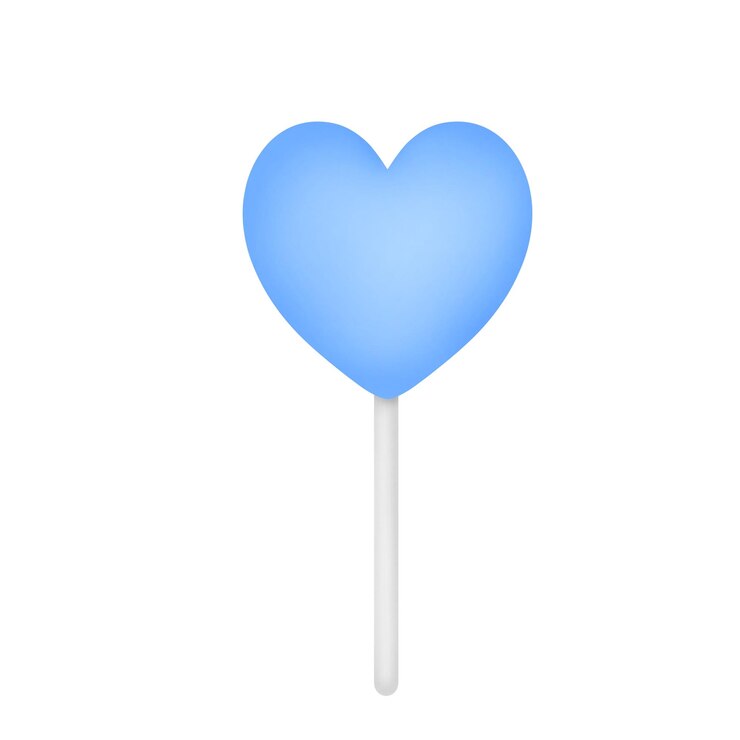 PSD lollipop blu a forma di cuore