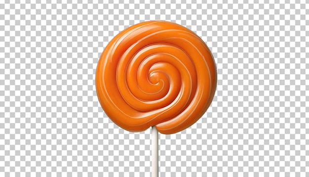 Lollipop laranja isolado em fundo transparente renderização 3d.