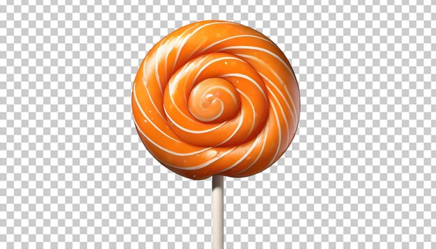 PSD lollipop naranja aislado en el fondo transparente renderizado en 3d.