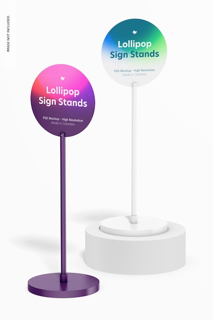 Lollipop sign significa mockup, down and up