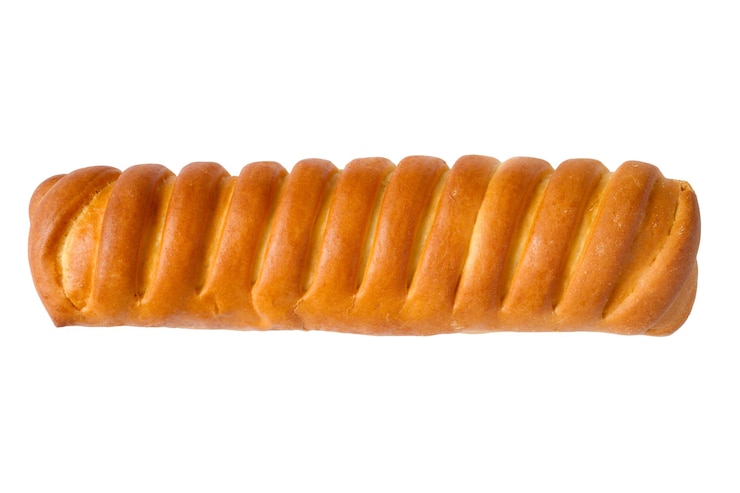 PSD long sweet bun isolated on white background
