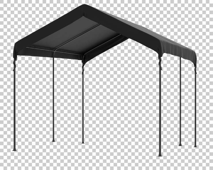 PSD longue tente popup sur fond transparent illustration de rendu 3d